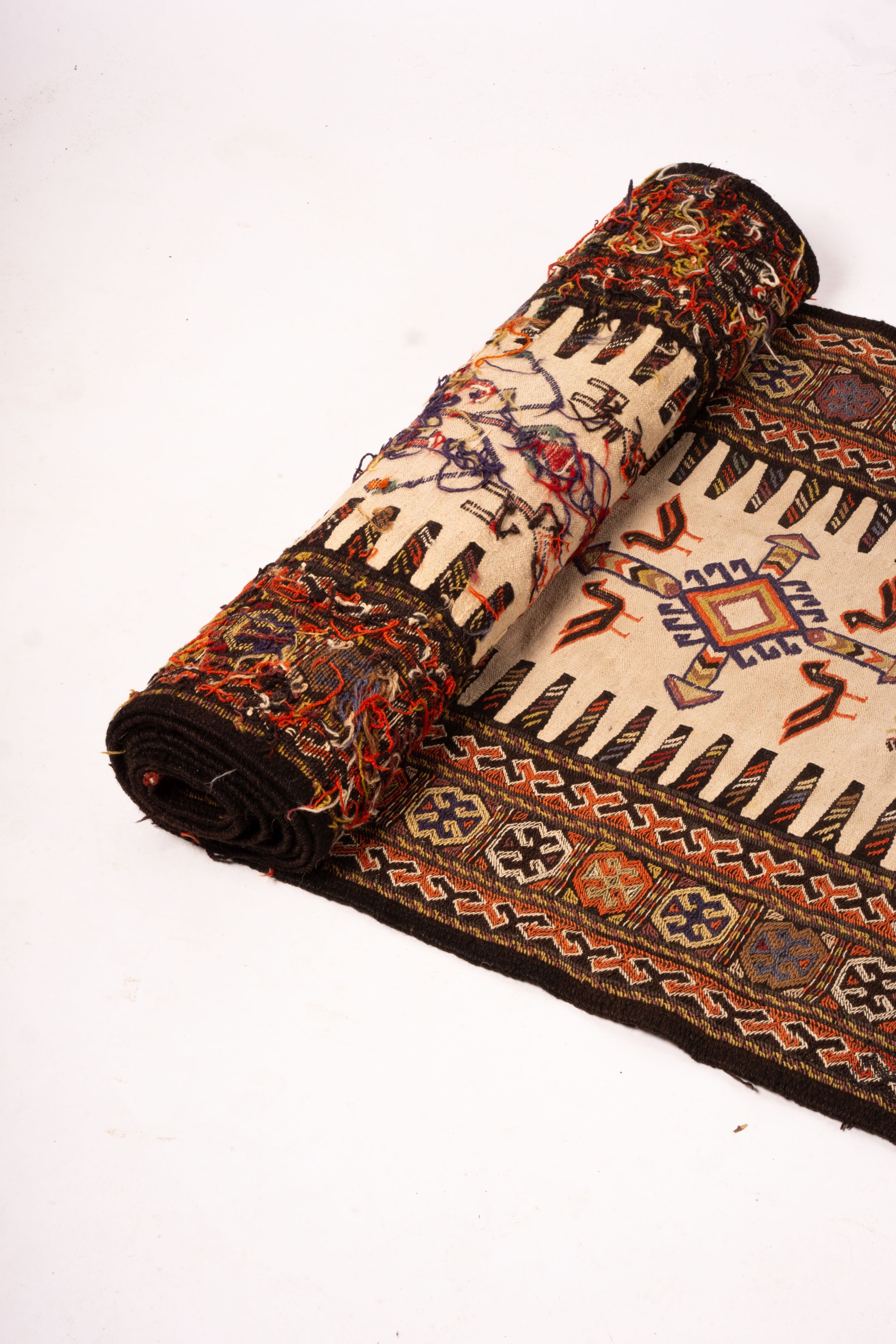 An Anatolian flatweave runner, 380 x 85cm